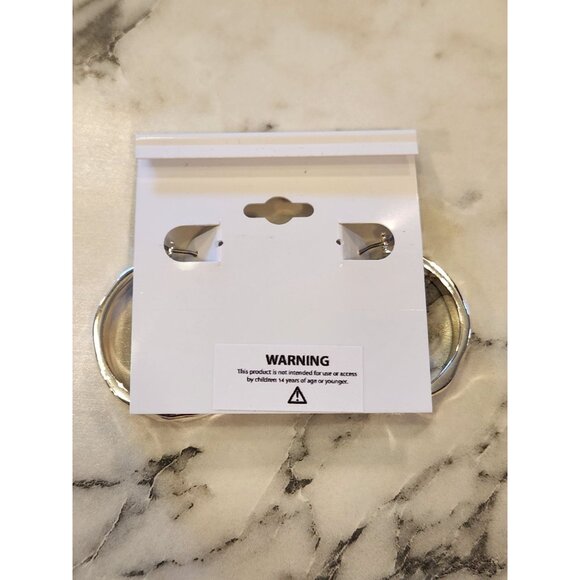 Gloria Vanderbilt Silver-Tone Hammered Hoop Earrings - Picture 3 of 5